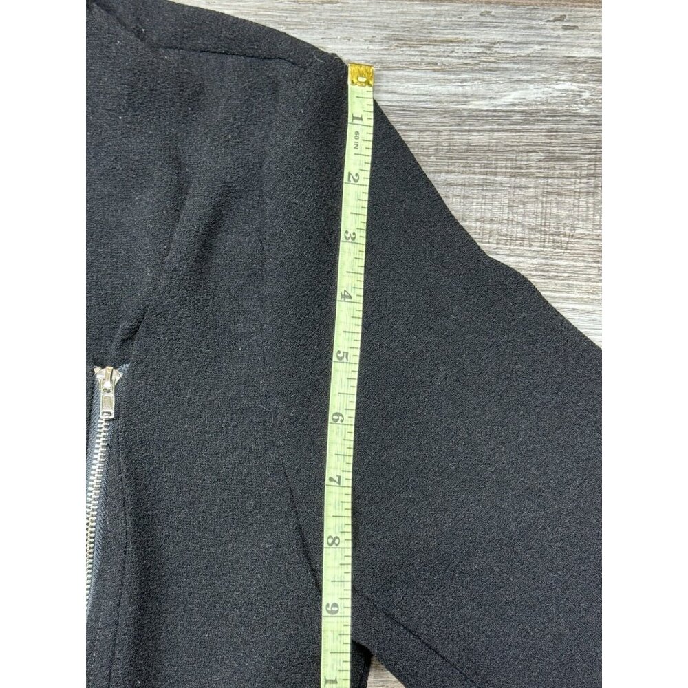 Elodie Womens Size M Black Shacket Asymmetrical Zip Front Jacket Blazer - Picture 14 of 16